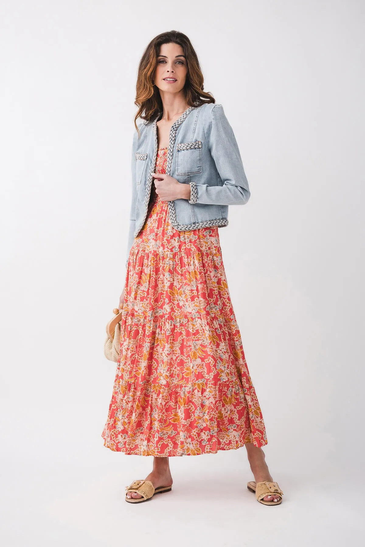 Fate Braided Trim Denim Jacket
