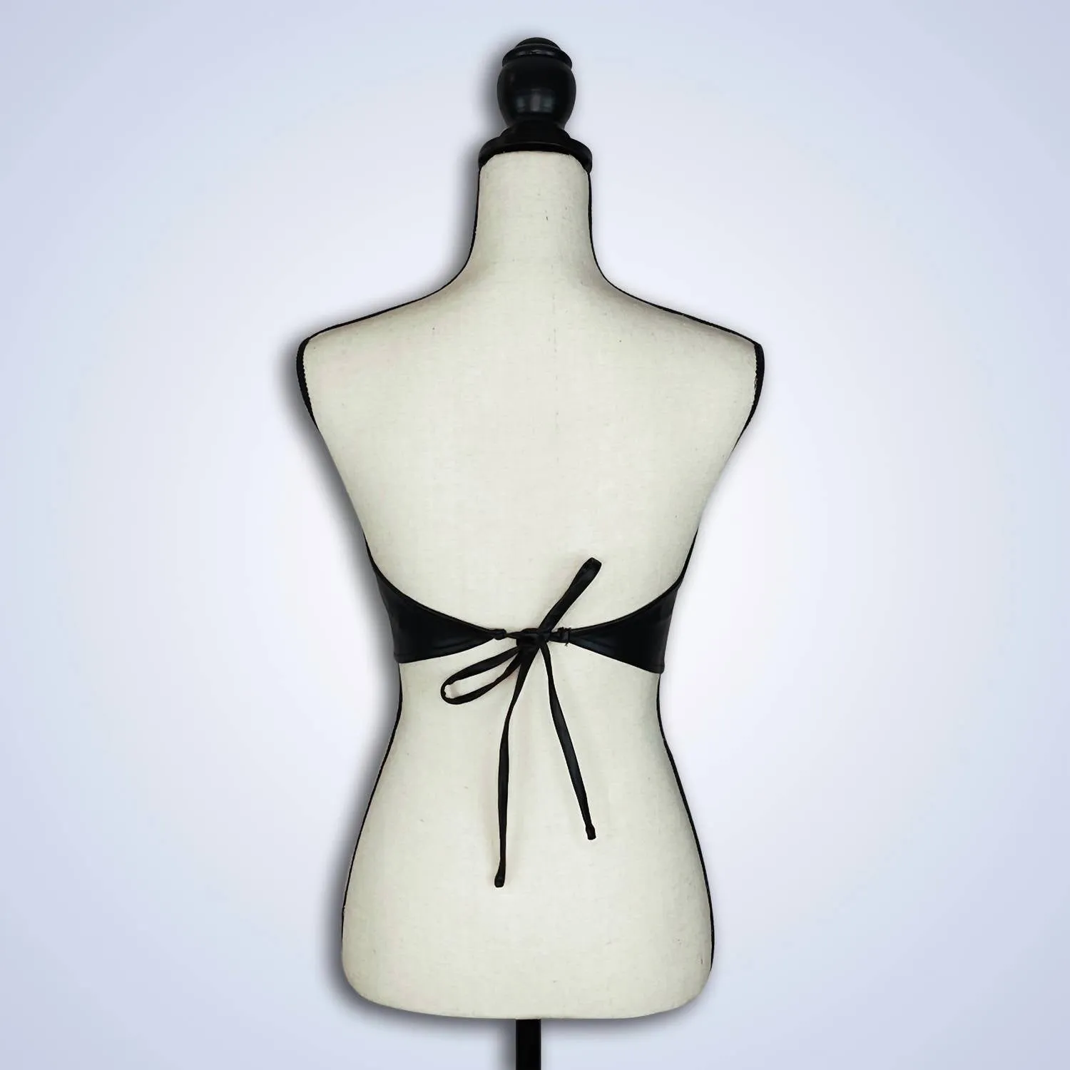Faux Leather Bandana Top In Black
