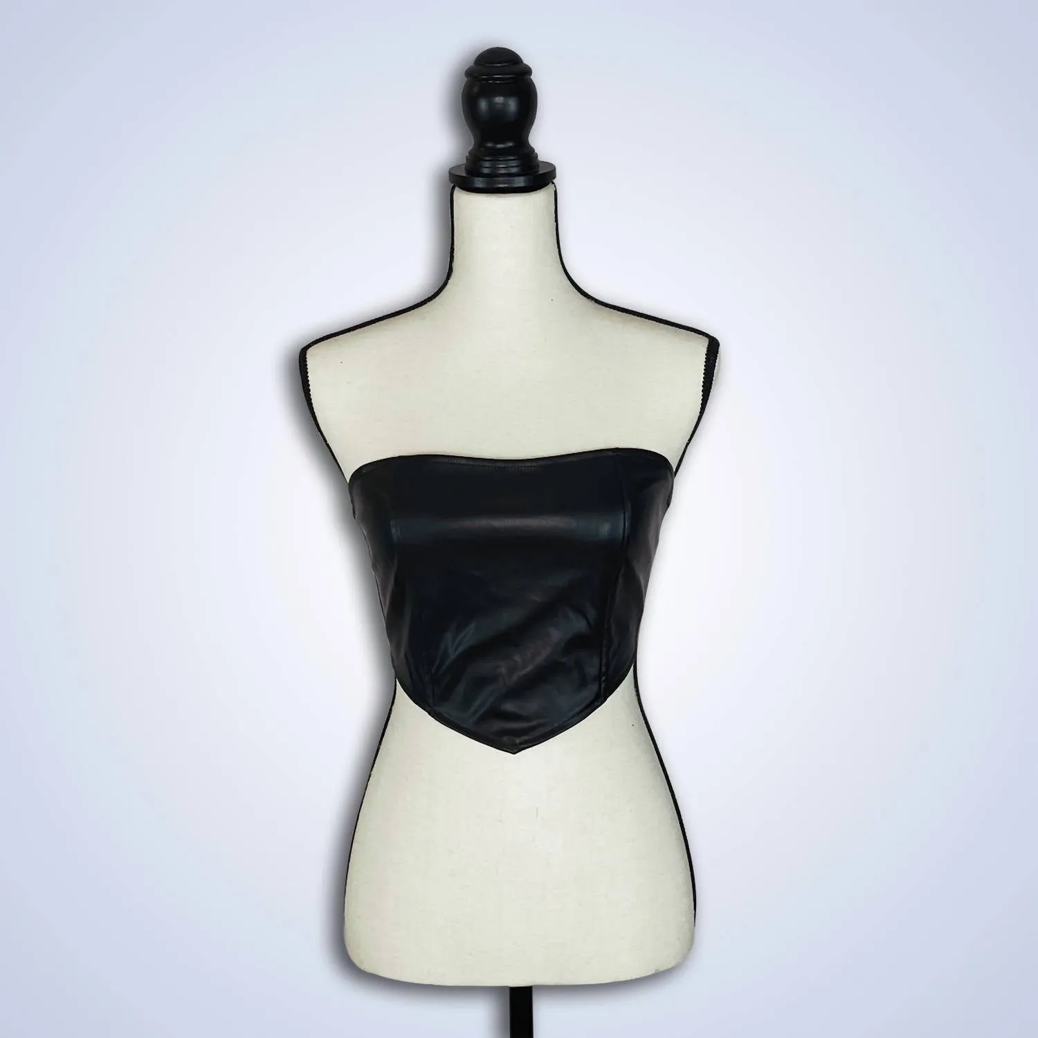 Faux Leather Bandana Top In Black