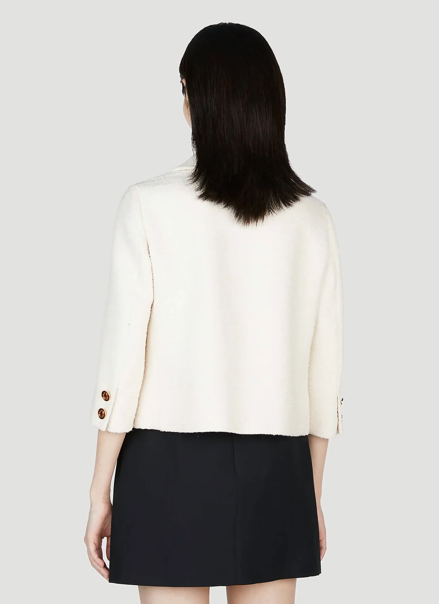 Fine Boucle Jacket In Raw Ivory