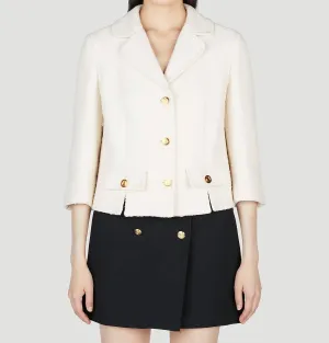 Fine Boucle Jacket In Raw Ivory