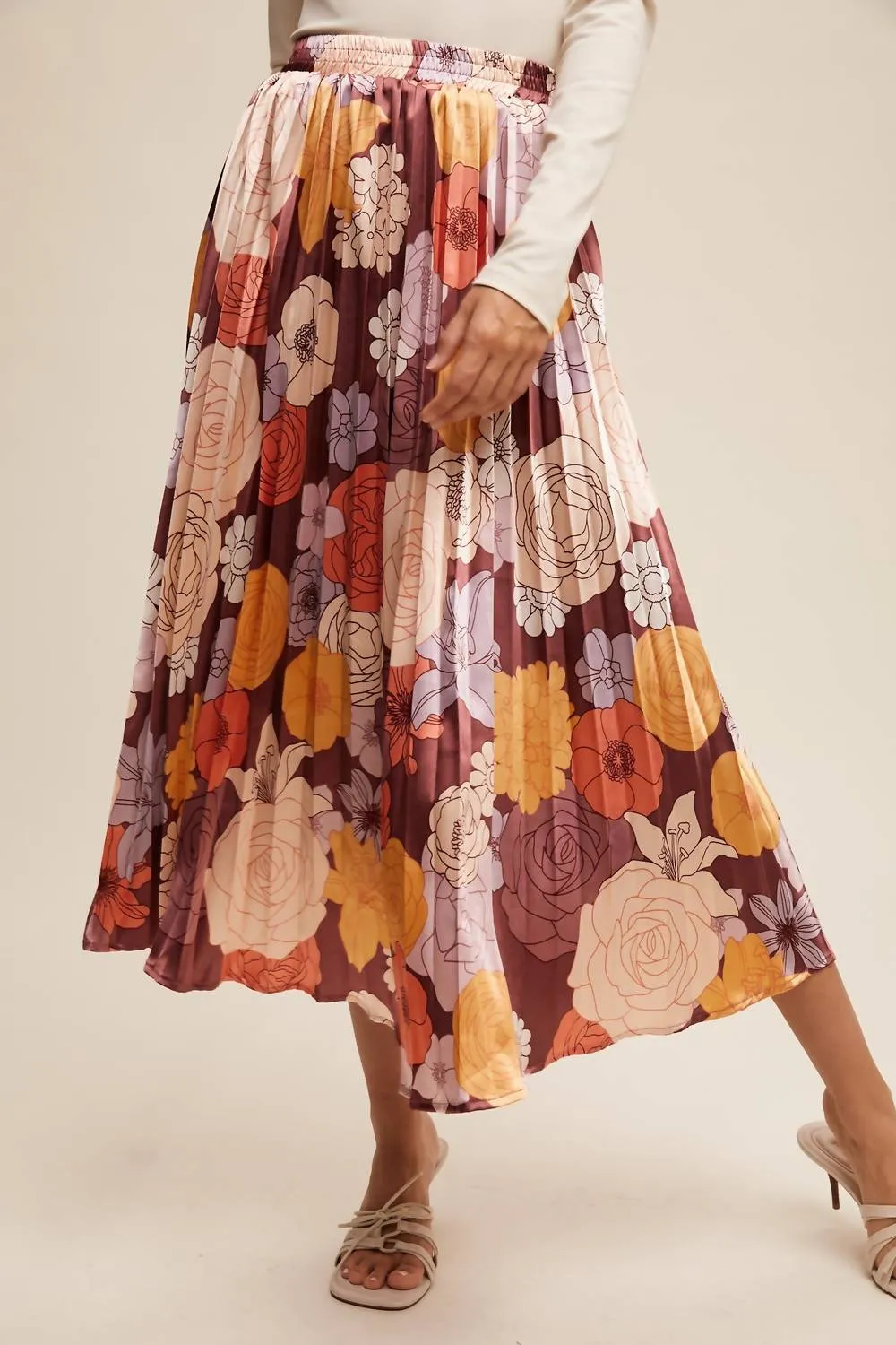 Floral Dream Pleated Skirt In Multi