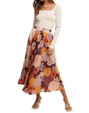 Floral Dream Pleated Skirt In Multi