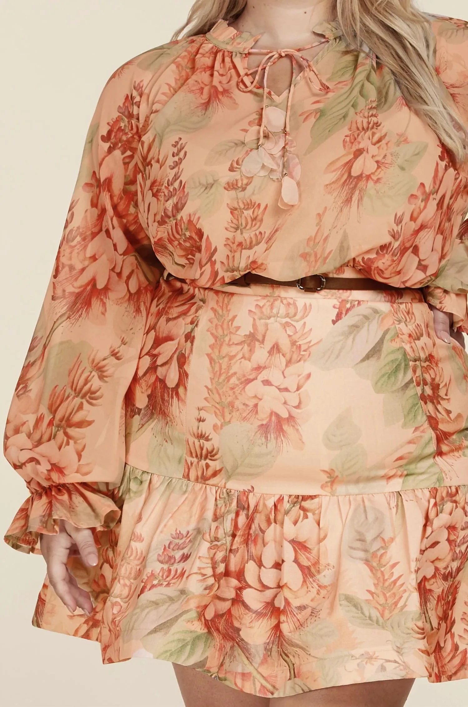 Floral Top And Skirt Set