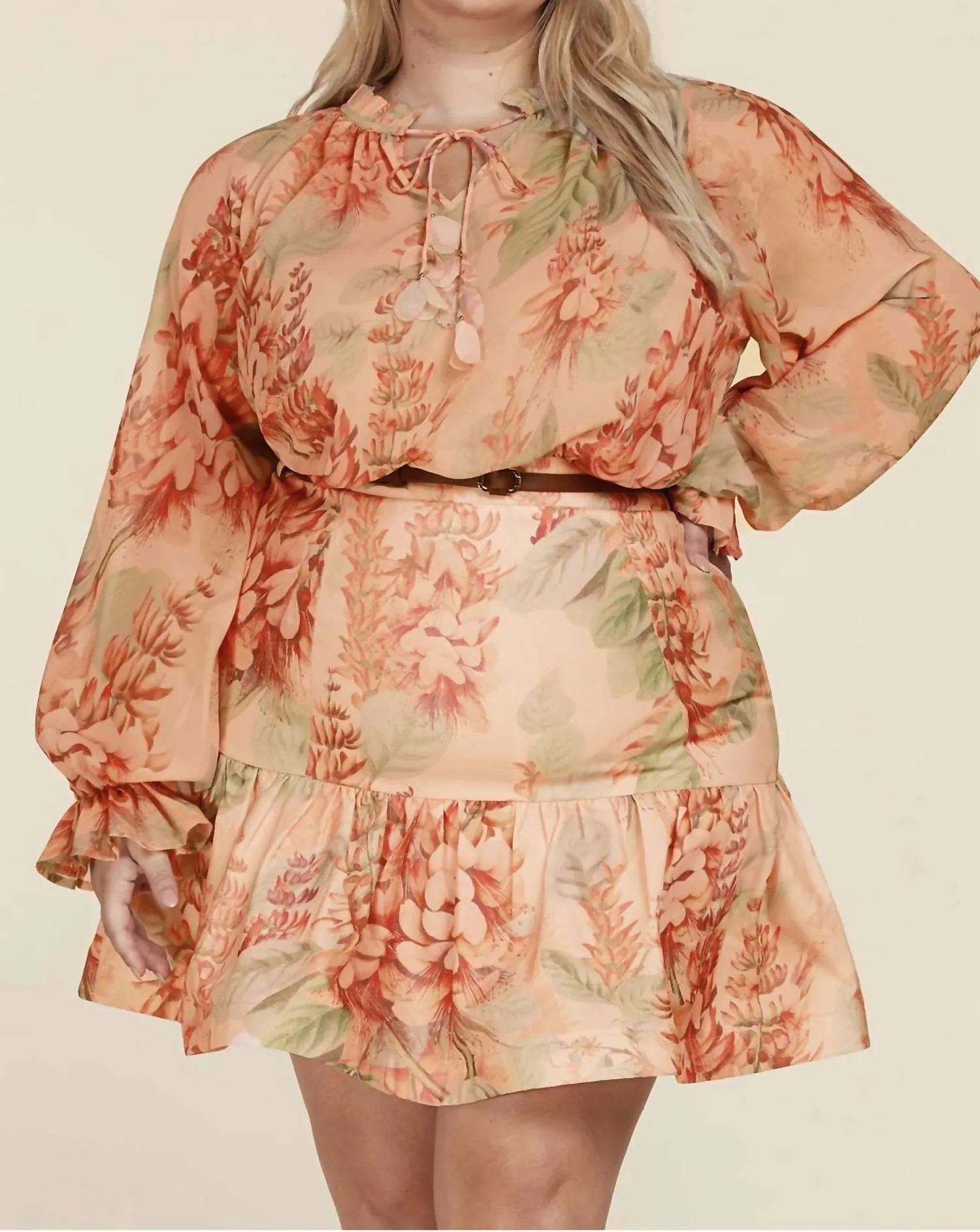 Floral Top And Skirt Set