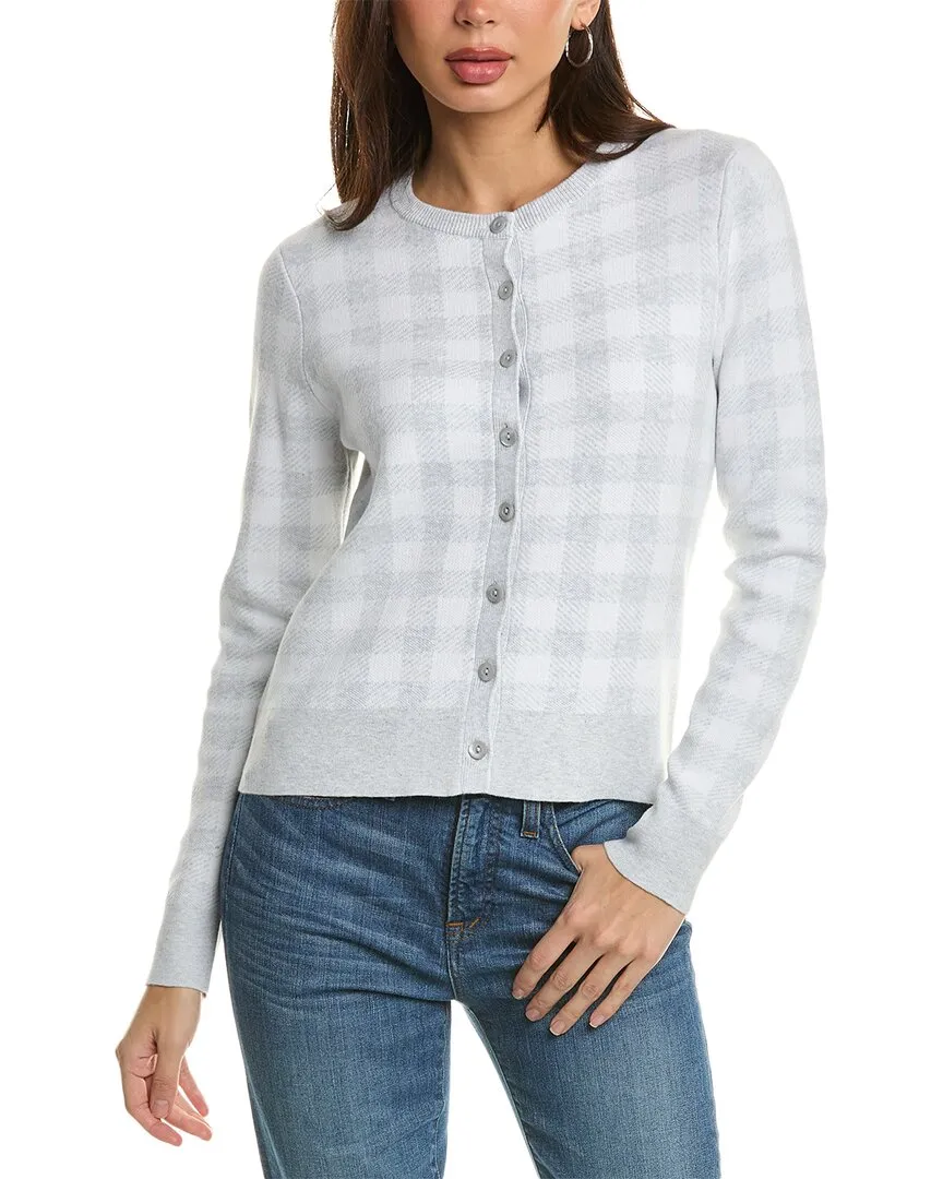 Forte Cashmere Gingham Cardigan