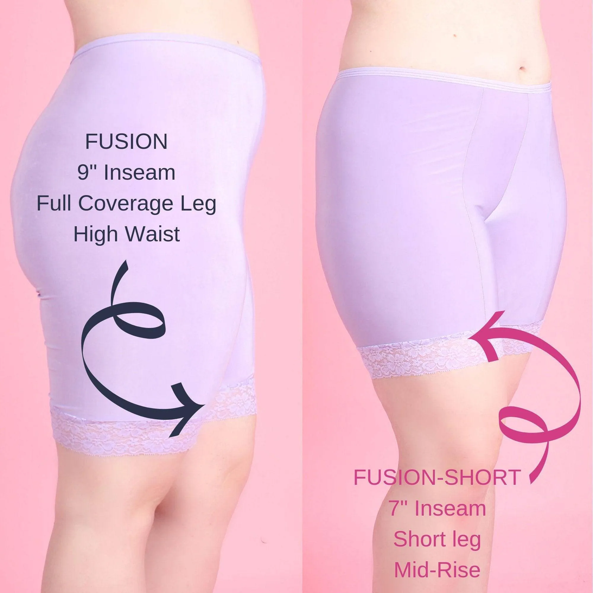 Fusion Moisture Wicking Anti Chafing Shortlette Slipshort 9"
