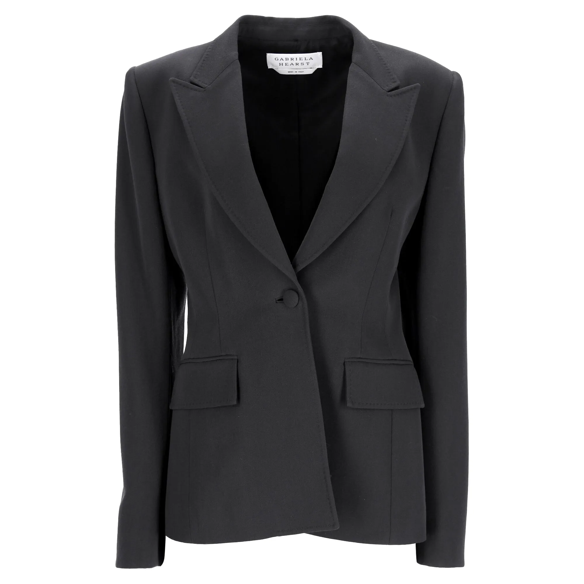 Gabriela Hearst Single Breasted Blazer in Black Wool