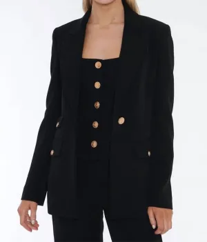 Genevieve Single Button Suit Blazer In Jet