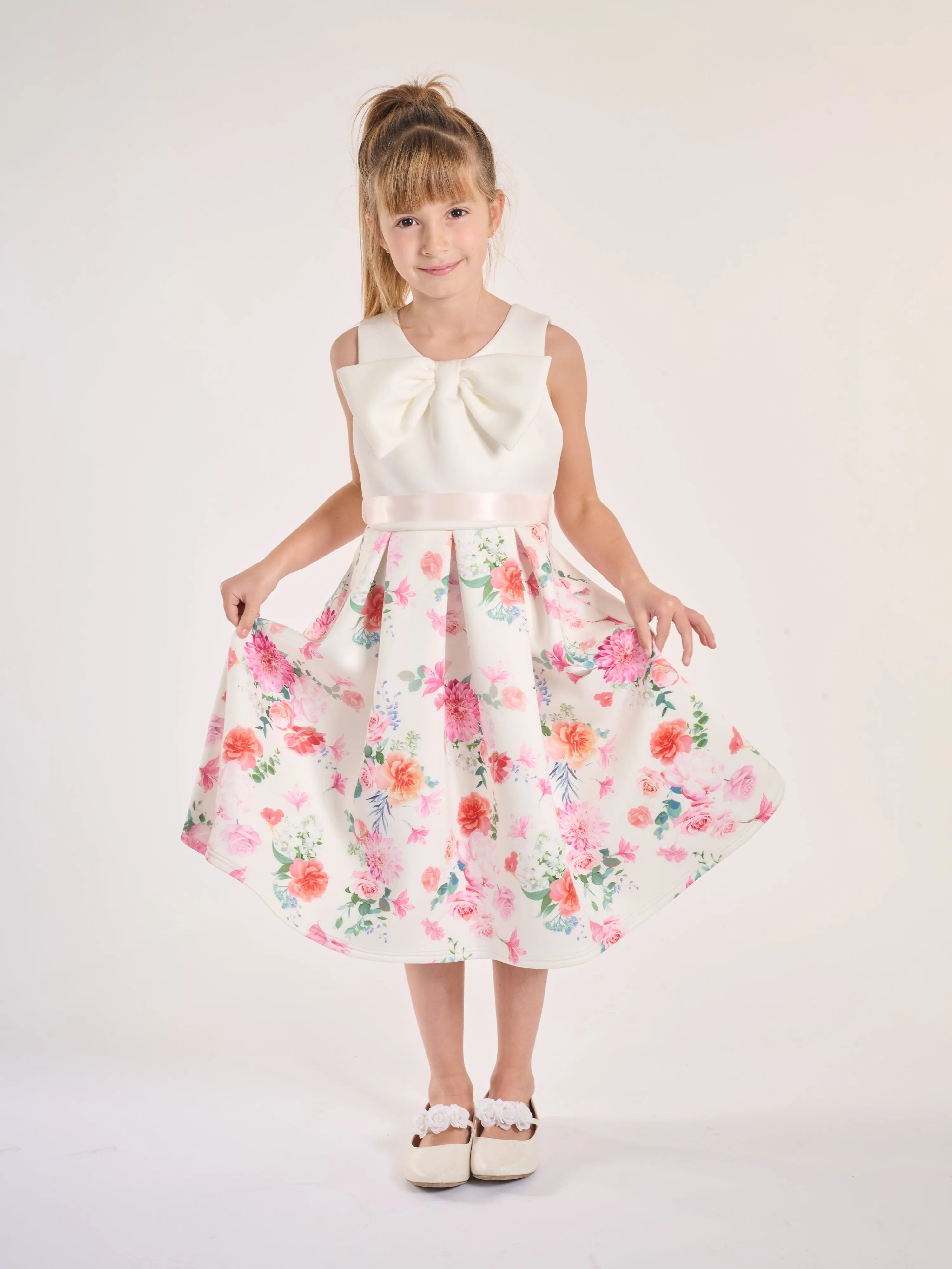 Girls Botanical Beauty Dress in White