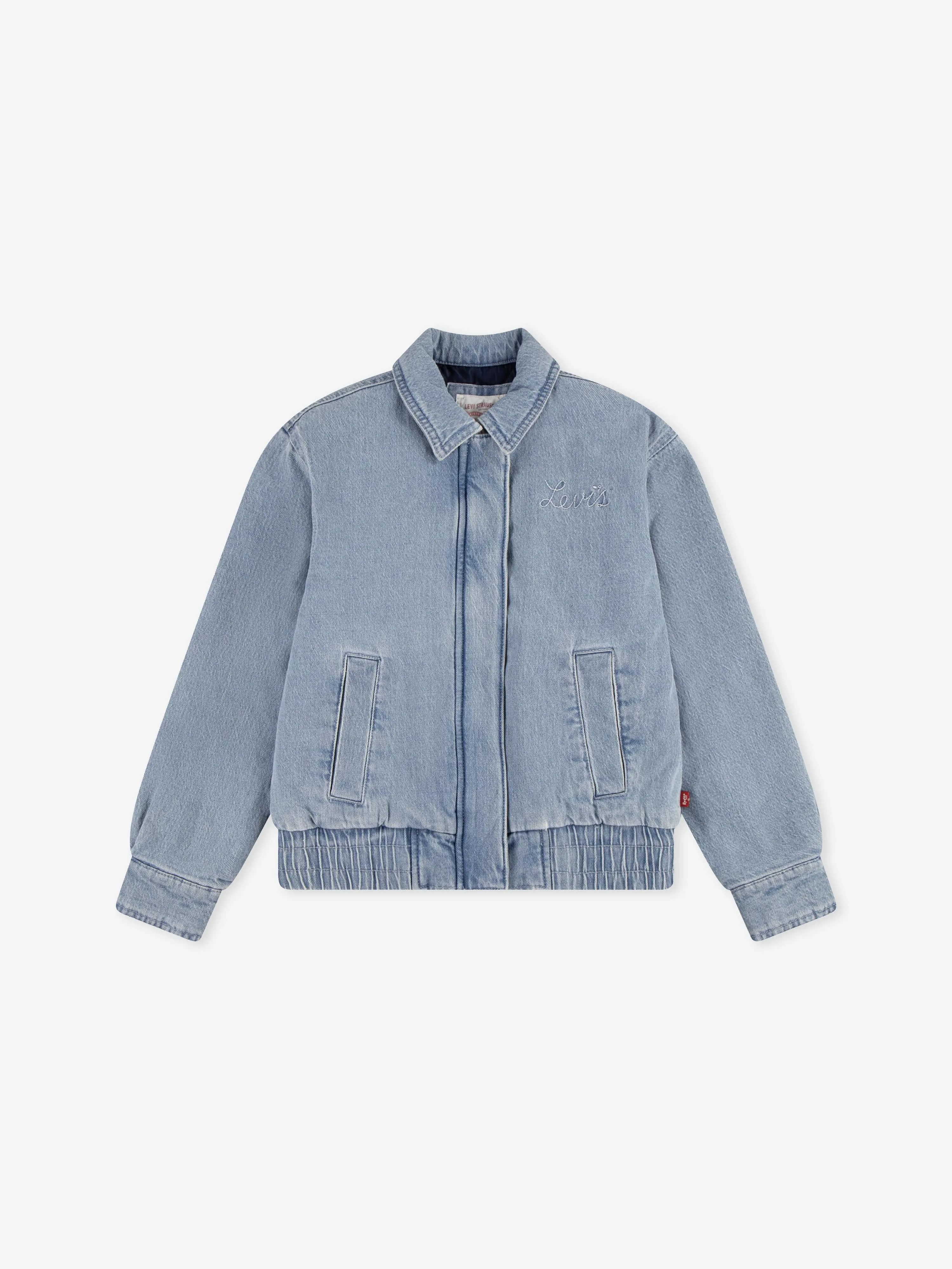 Girls Retro Denim Trucker Jacket in Blue