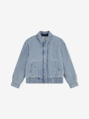 Girls Retro Denim Trucker Jacket in Blue