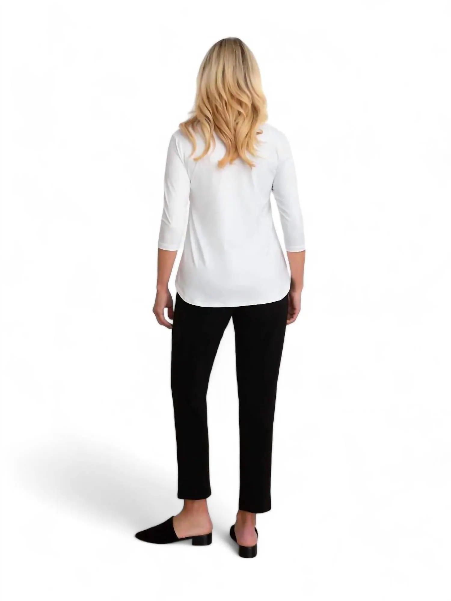 Go To Classic Relax 3/4 Sleeve Top In Ivory