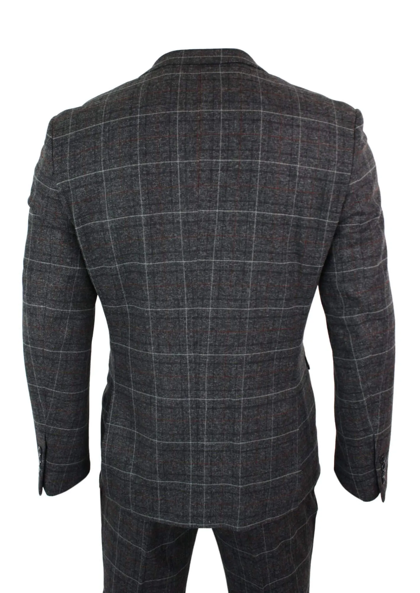 Harvey Grey 3 Piece Tweed Suit Herringbone