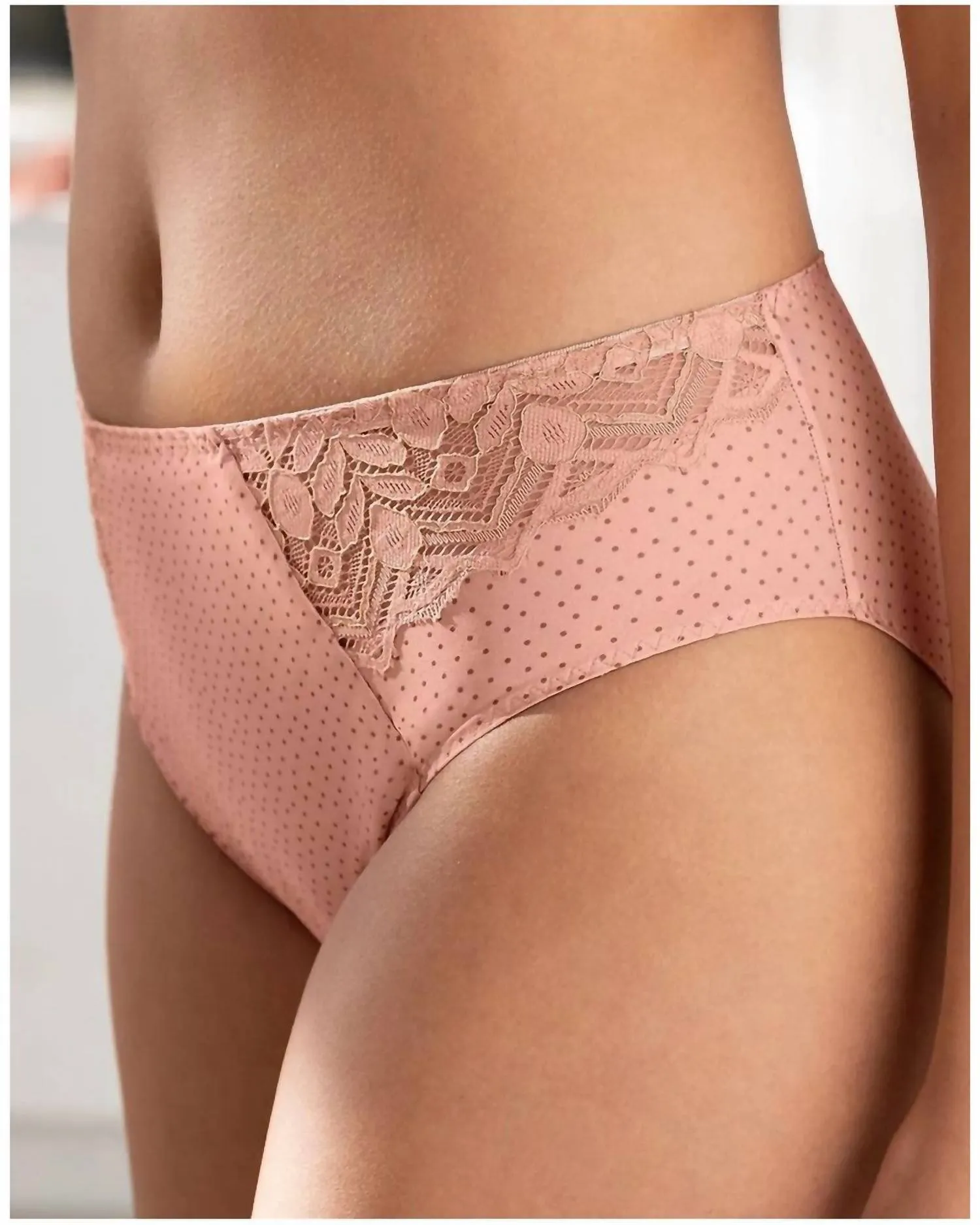 High Waist Brief In Bulles Rosees