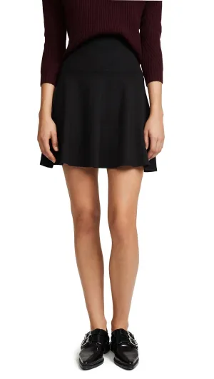 High Waist Flare Skirt In Black