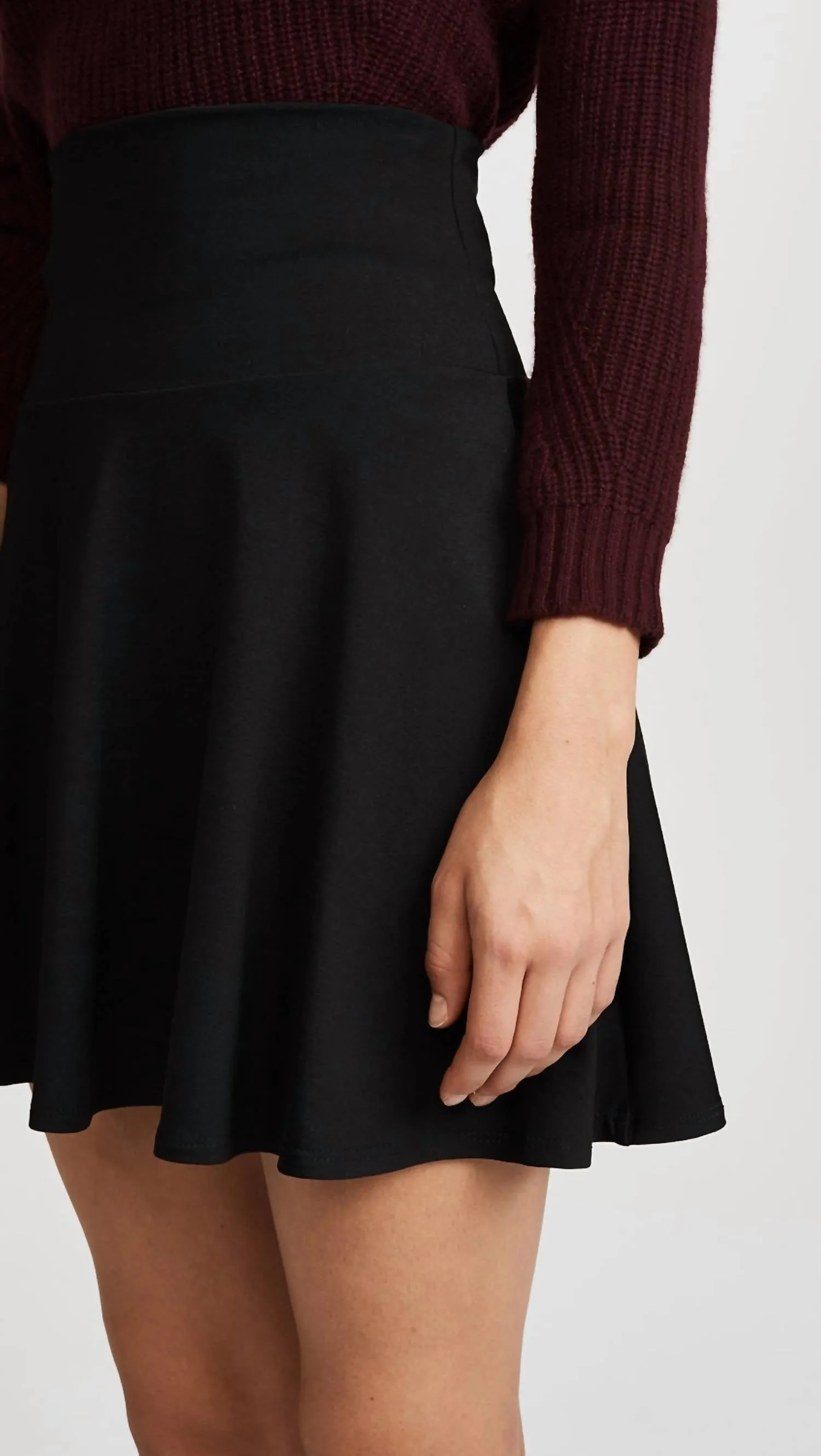 High Waist Flare Skirt In Black