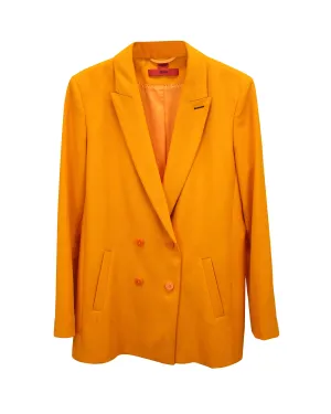 Hugo Boss Double-Breasted Blazer in Orange Polyseter