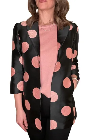 Jacket With Blush Circles In Black Polka