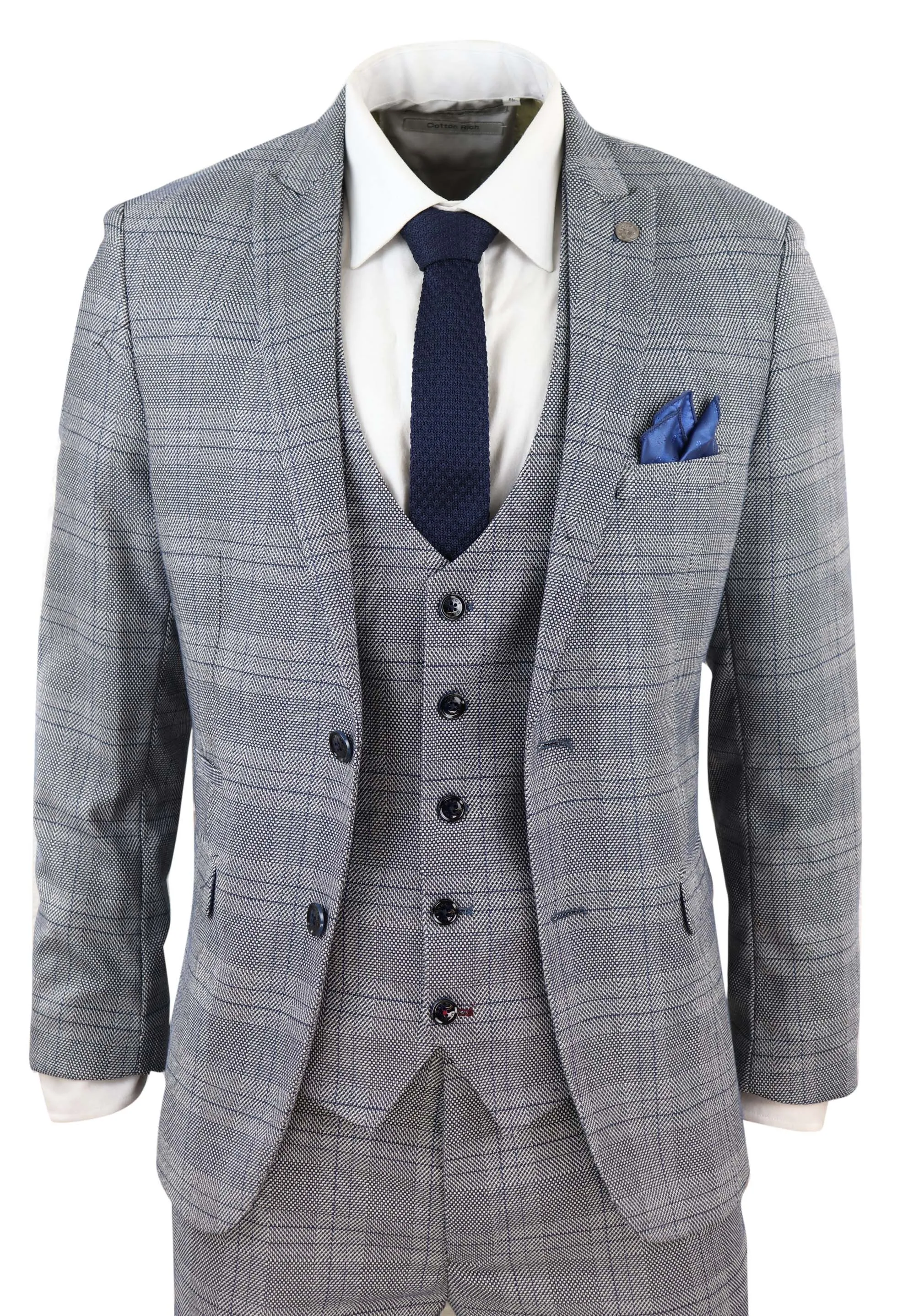 Jerry 3 Piece Check Suit