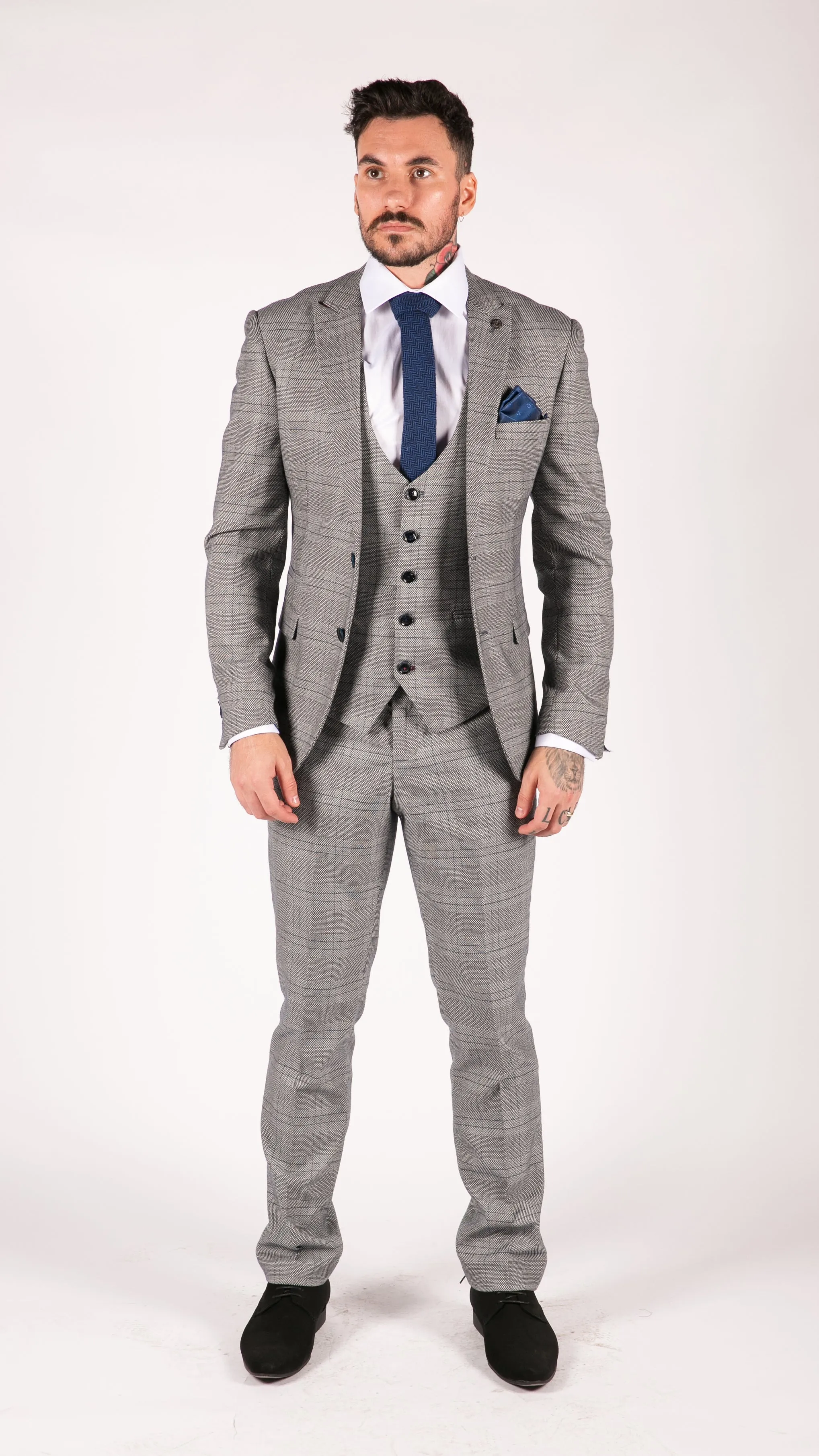 Jerry 3 Piece Check Suit
