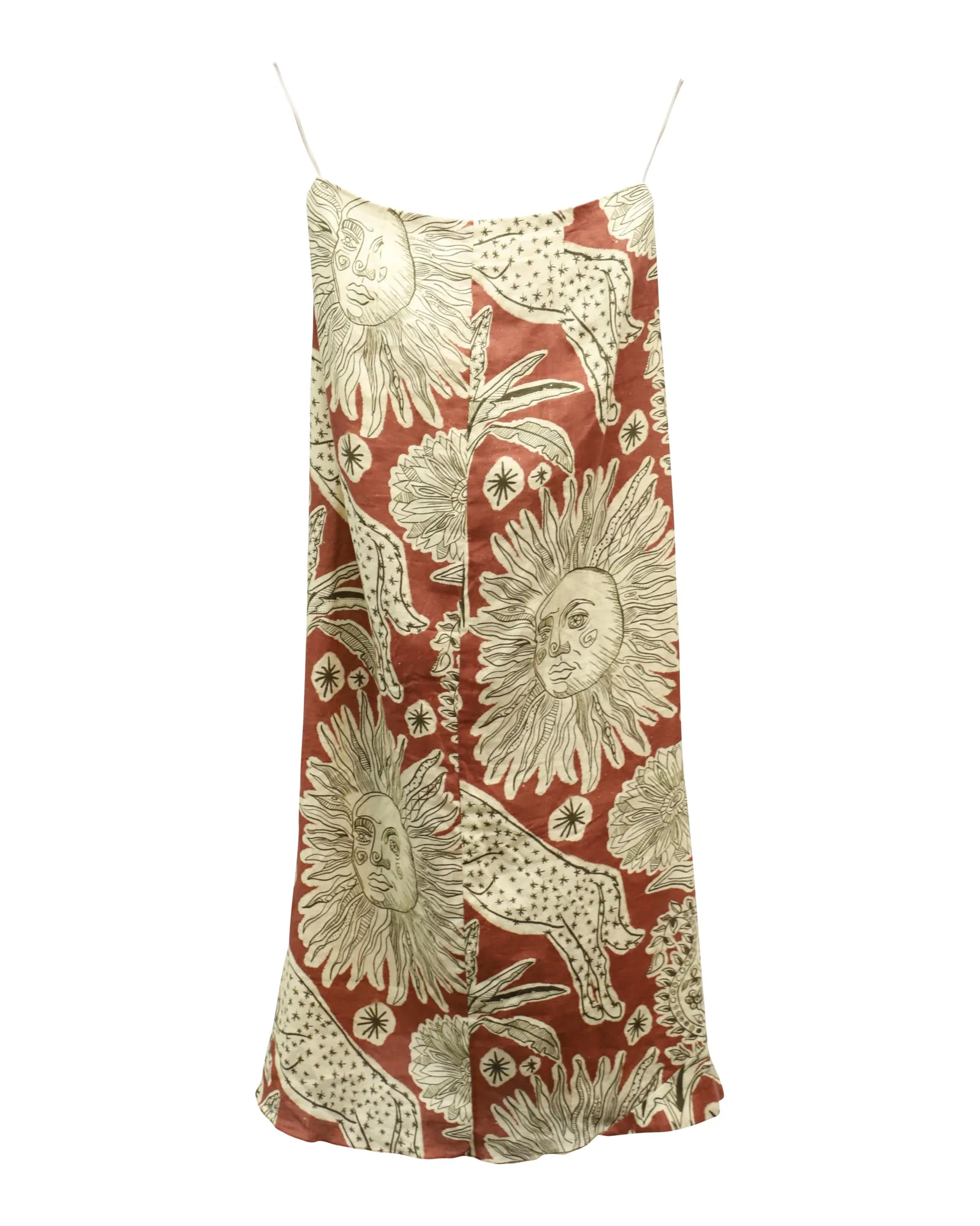 Johanna Ortiz Sunset Riders Printed Wrap Midi Skirt in Multicolor Linen
