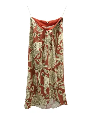 Johanna Ortiz Sunset Riders Printed Wrap Midi Skirt in Multicolor Linen