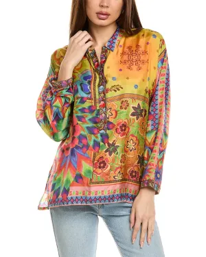 Johnny Was Slim Audrey Silk Blouse