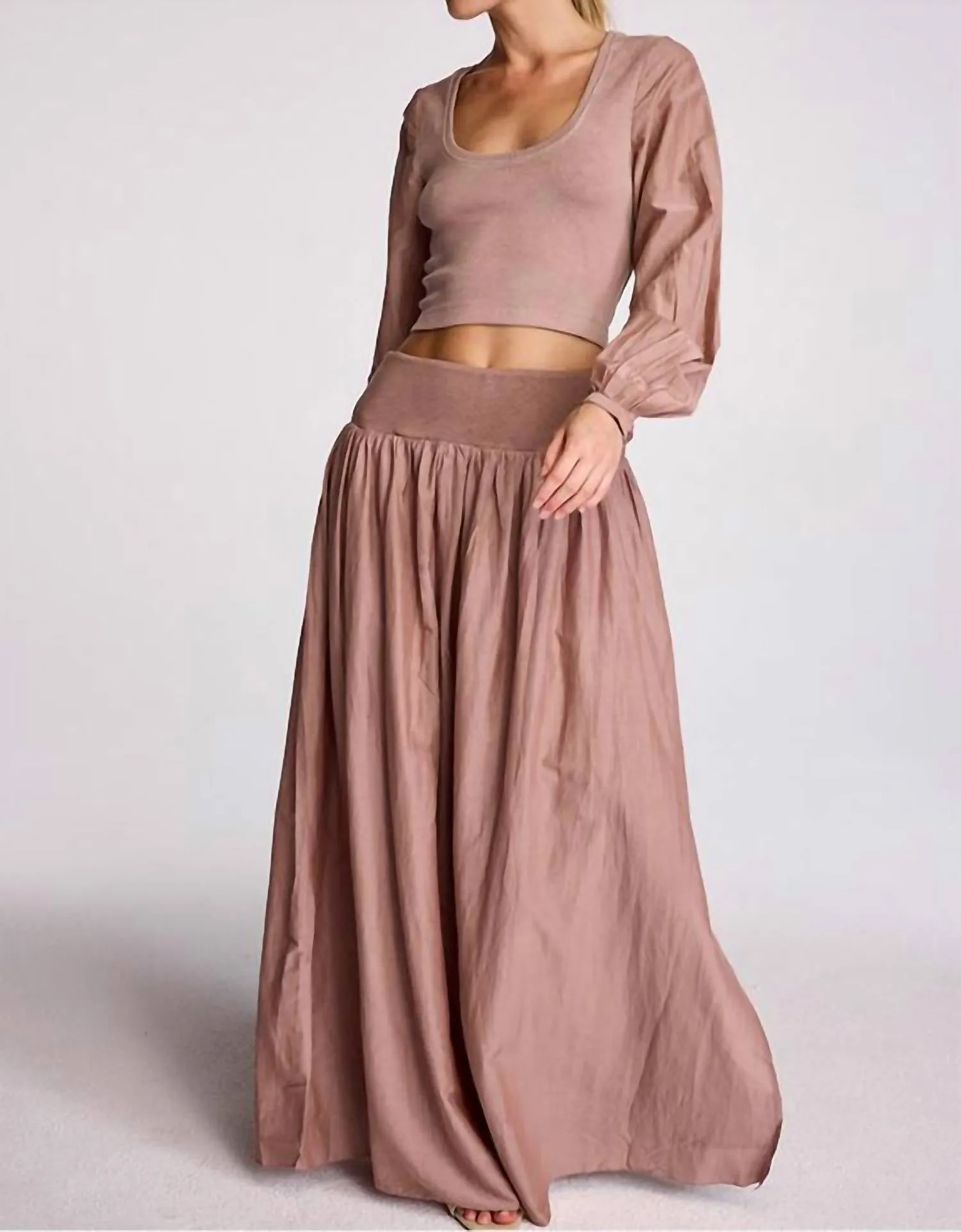Jones Maxi Skirt In Rose Mauve