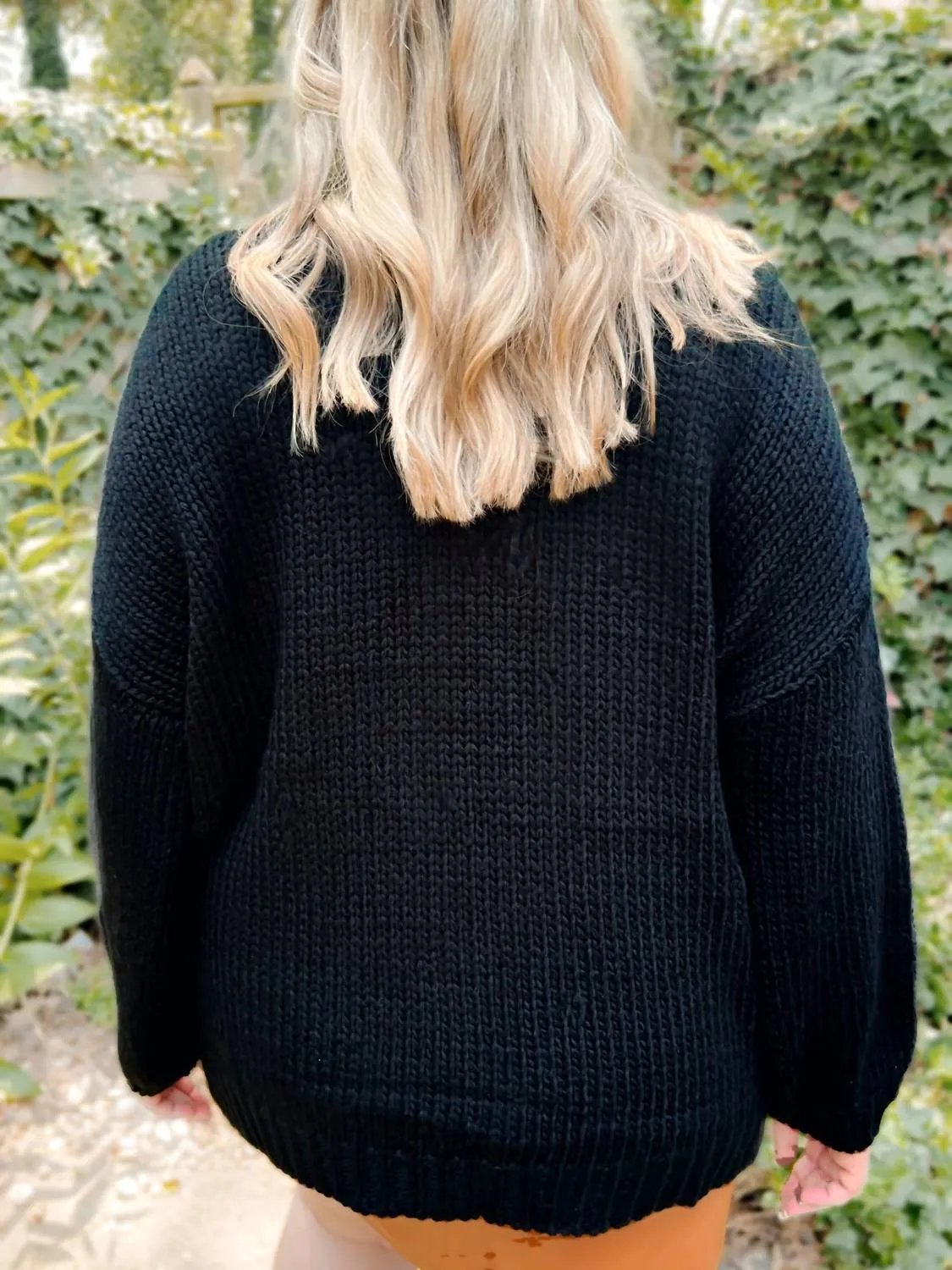 Just A Girl Oversized Sweater In Black