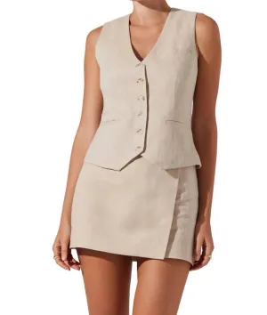 Kaiko Linen Mini Skirt In Natural