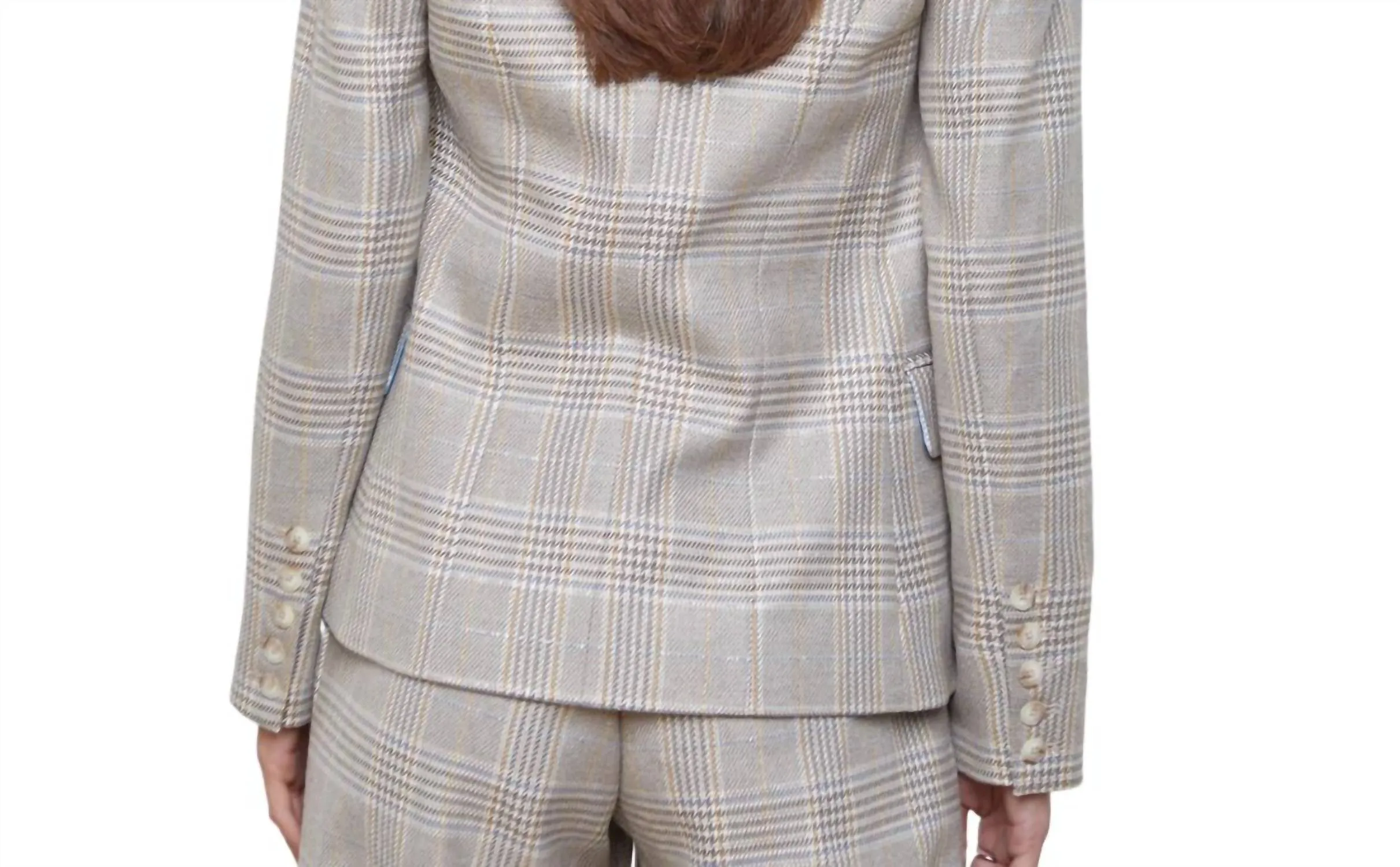Kenzie Blazer In Metallic In Ivory Neutral Multi