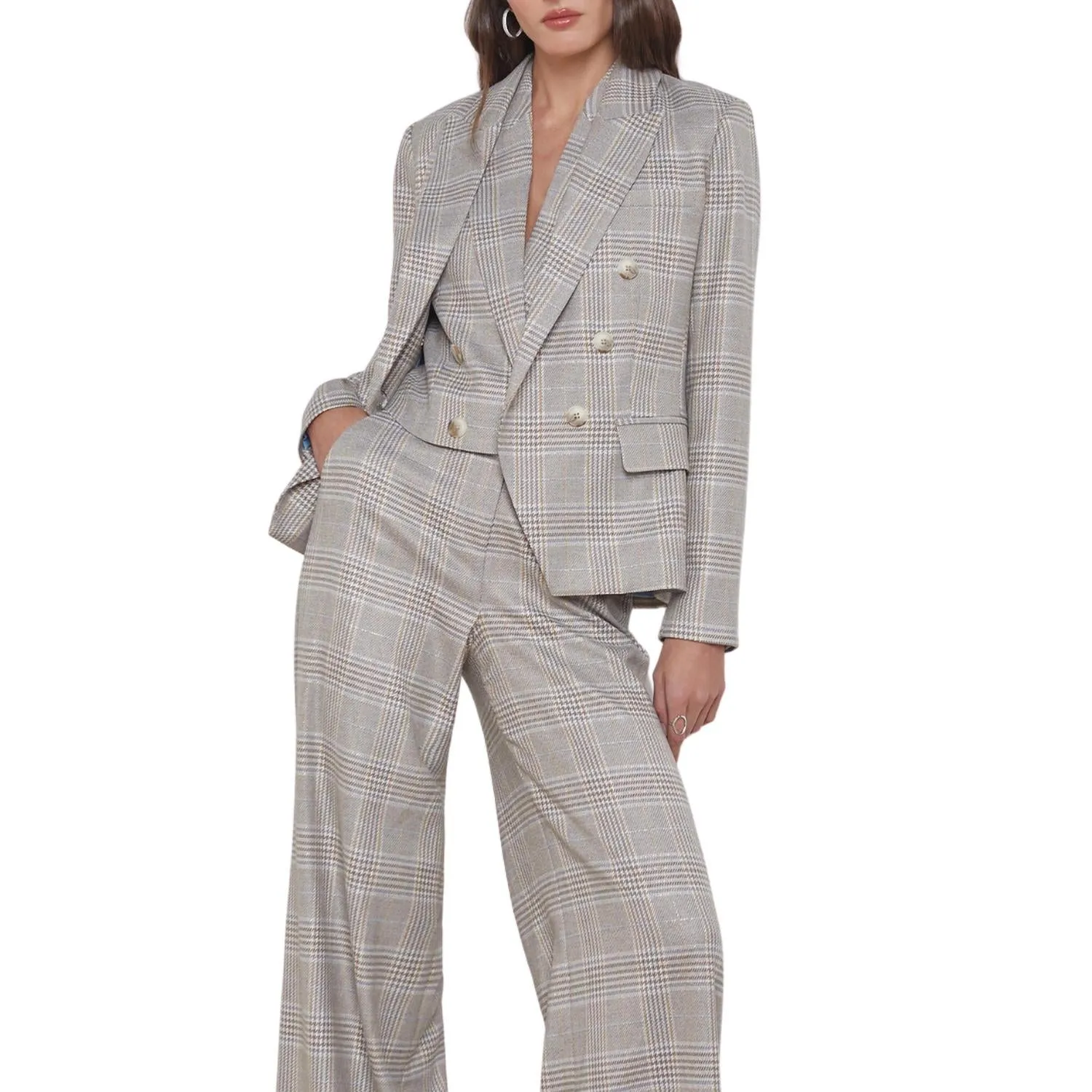 Kenzie Blazer In Metallic In Ivory Neutral Multi
