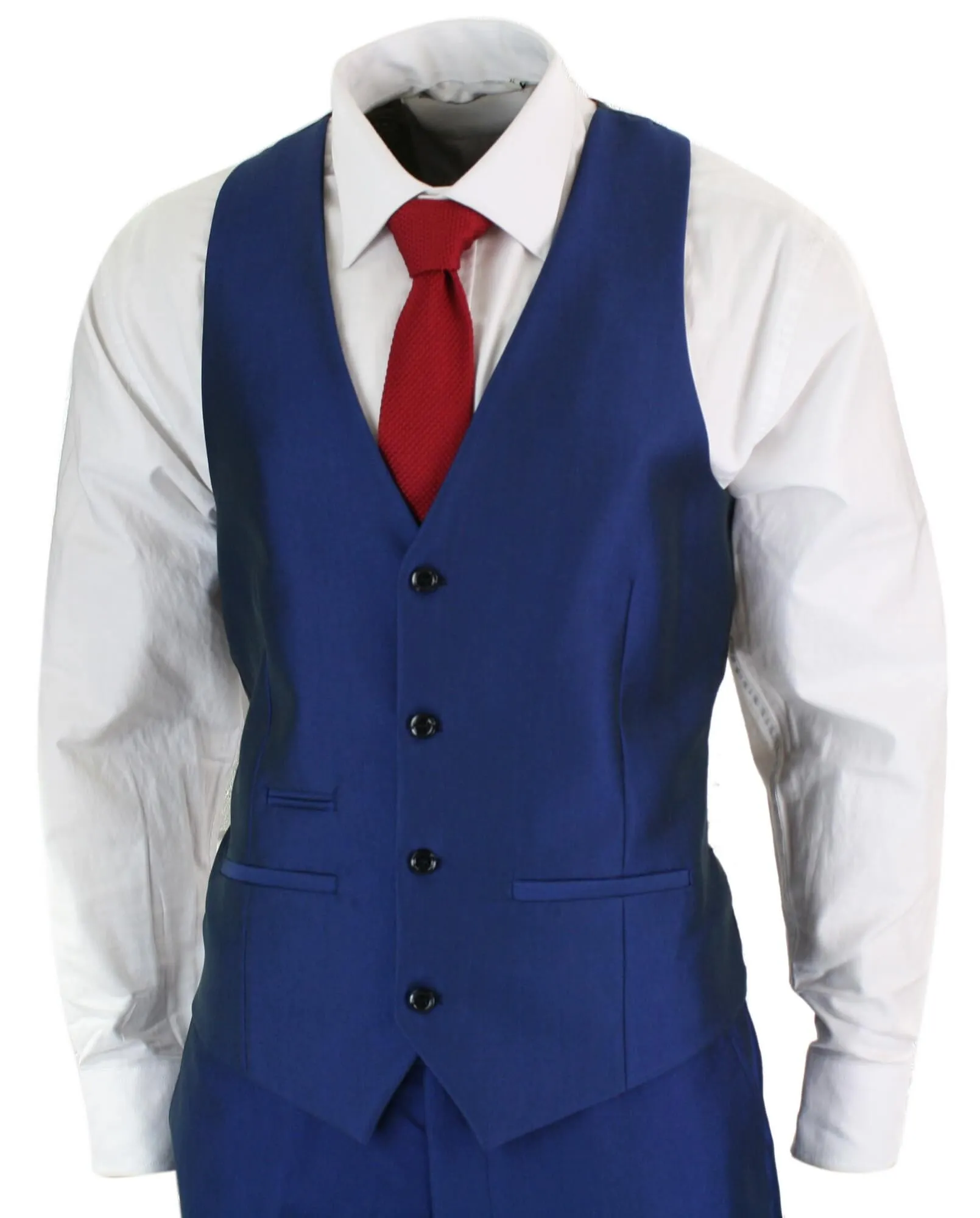 Kingsley 3 Piece Blue Wedding Prom Suit