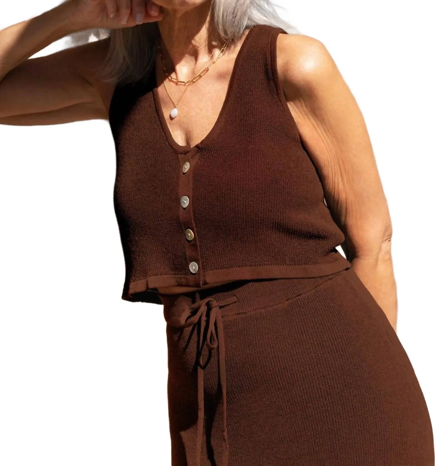 Knitted Maxi Skirt In Cocoa