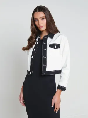 Koda Contrast Cropped Denim Jacket