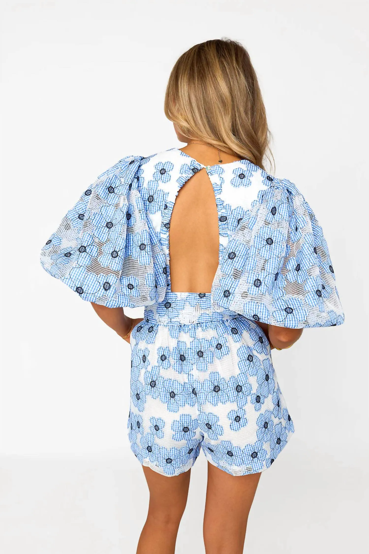 Lagoon Romper In Julia Blue