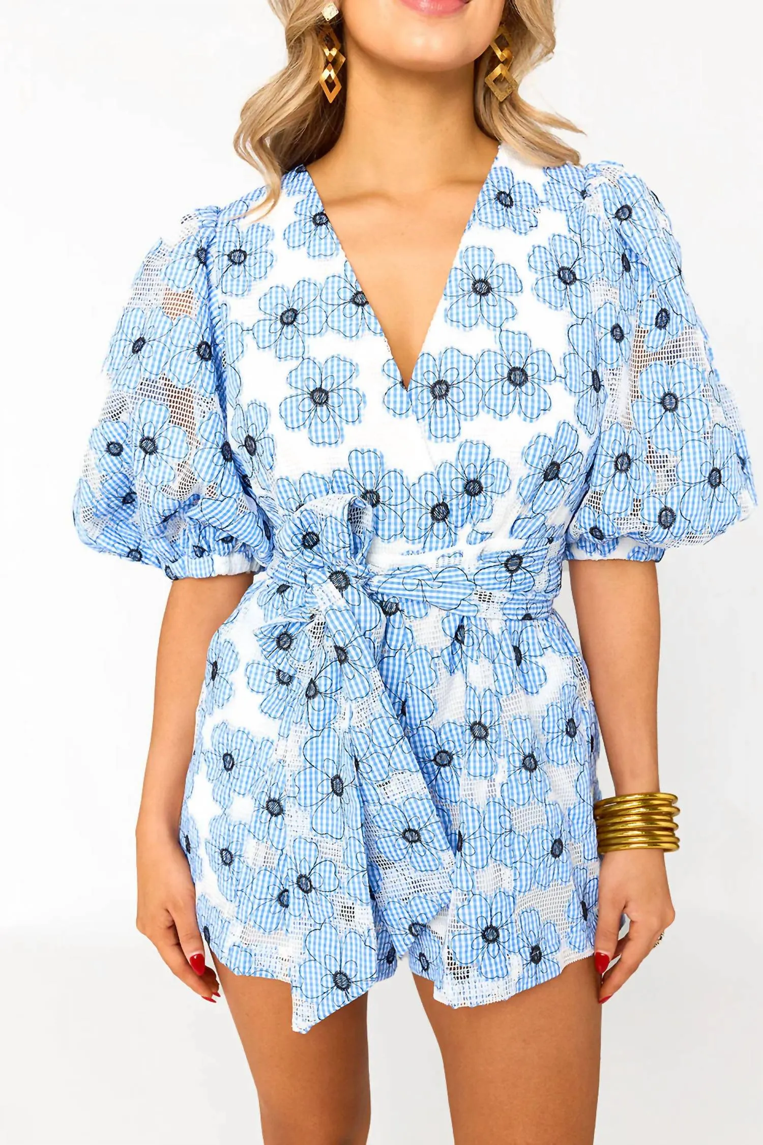 Lagoon Romper In Julia Blue