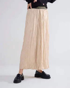 Lamee Skirt With Side Pockets In Gold