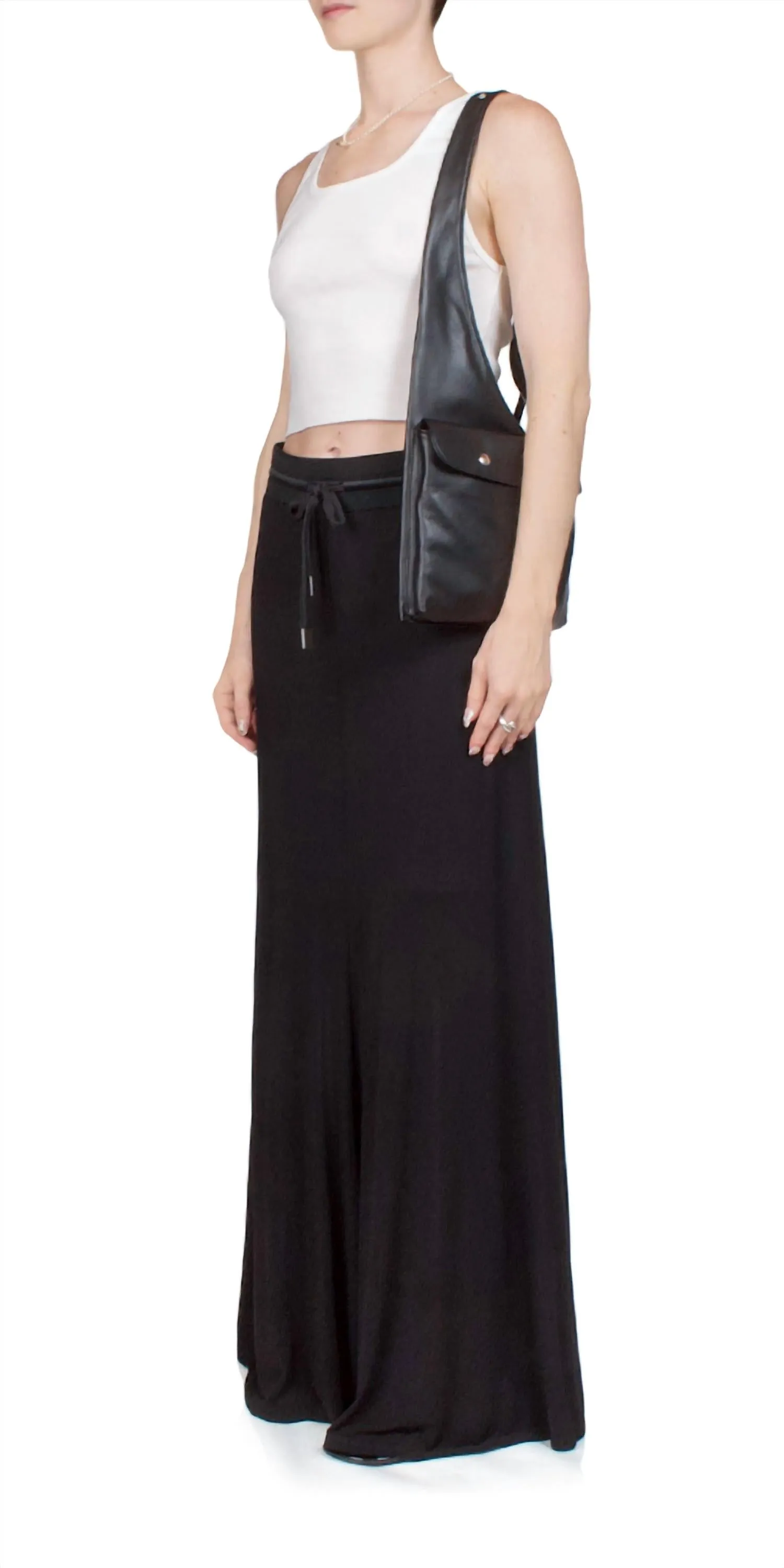 Layered Maxi Skirt In Black