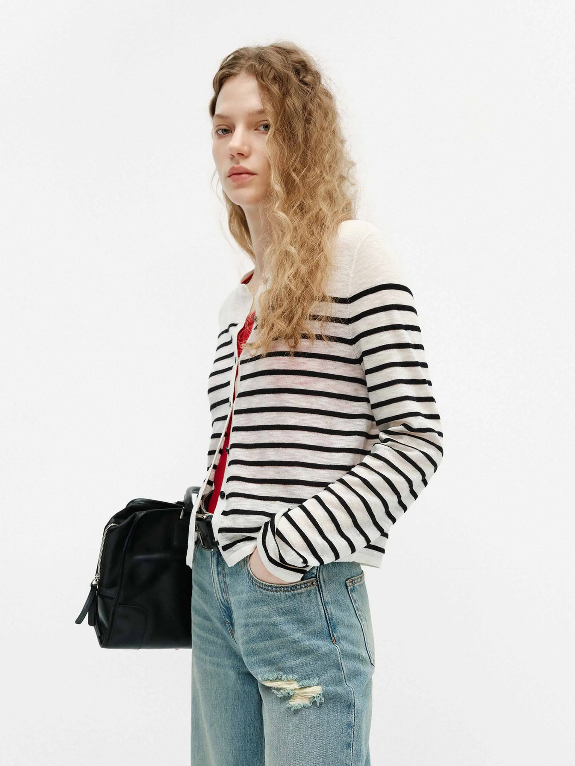 Lightweight Striped Cardigan