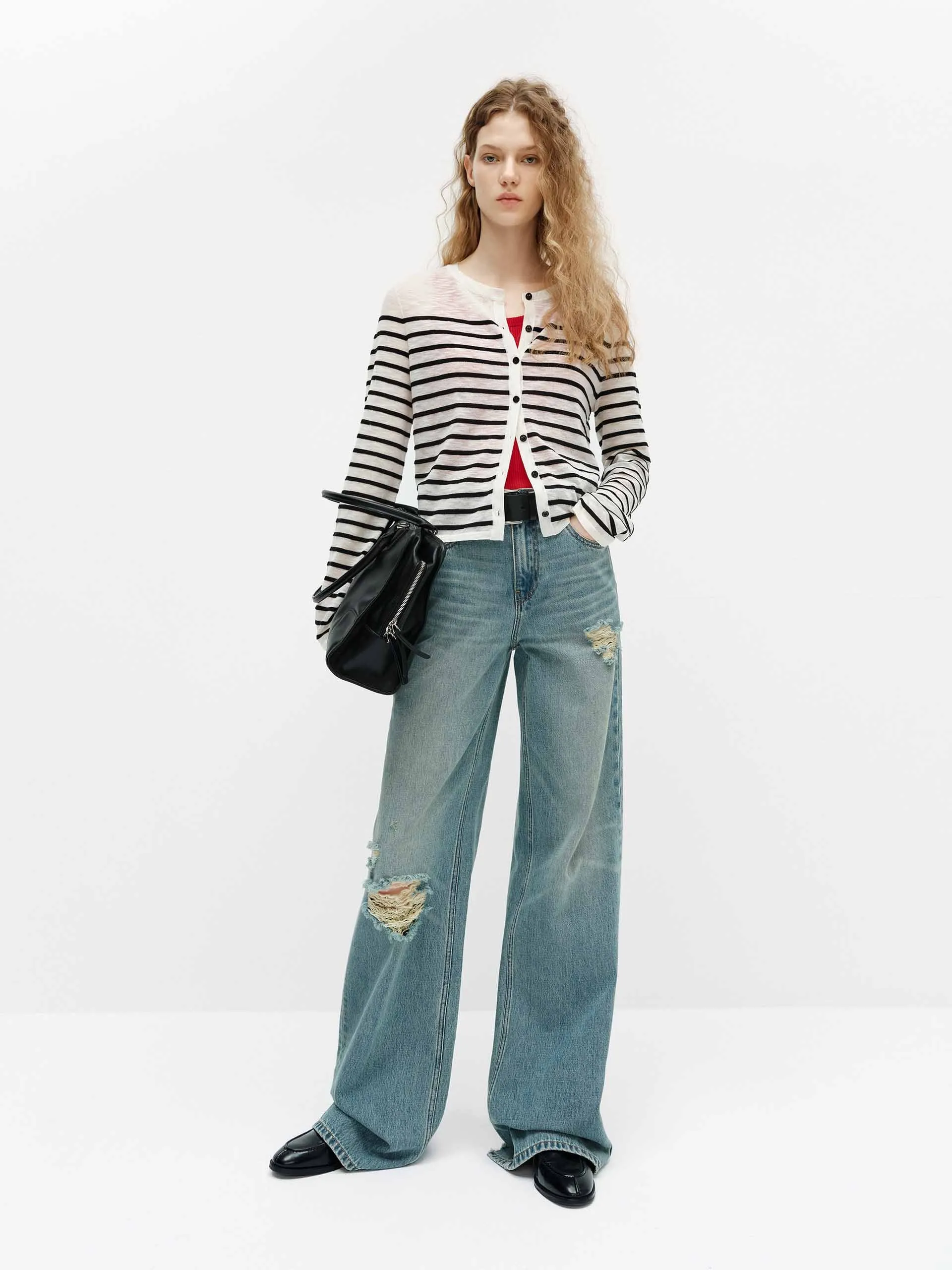 Lightweight Striped Cardigan