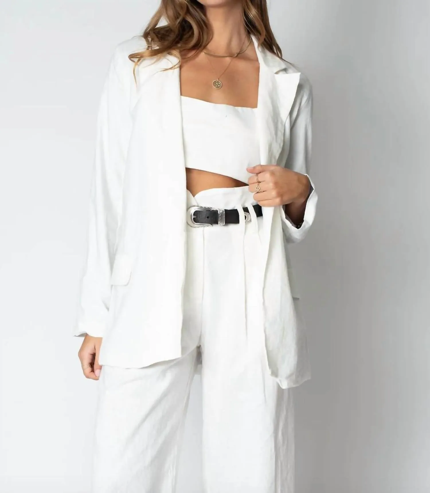 Linen Blazer In White