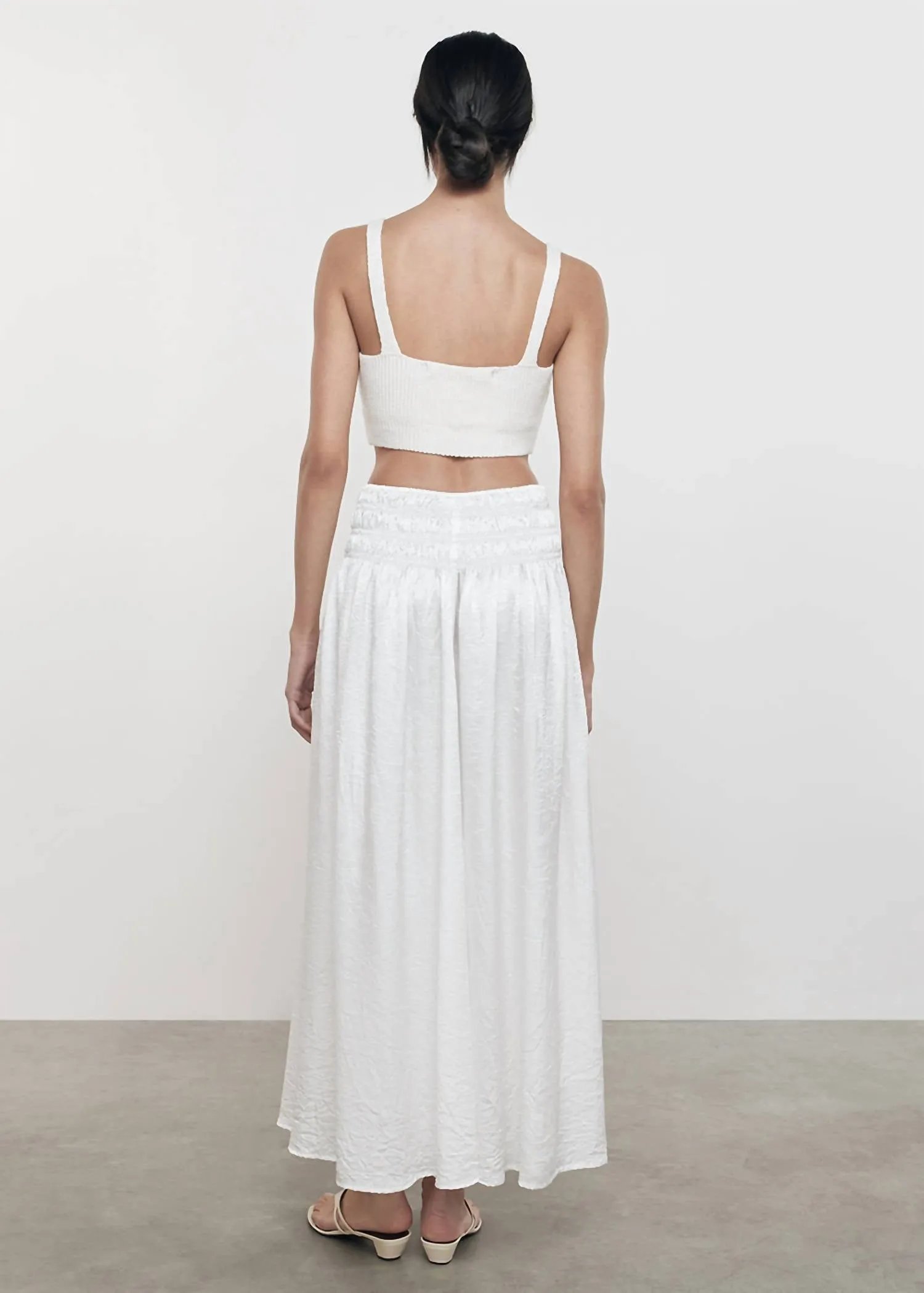 Linen Knit Bralette In White
