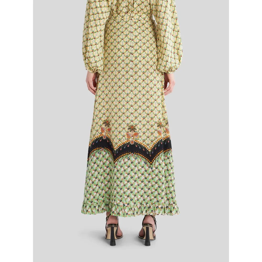 LONG CRÊPE DE CHINE SKIRT