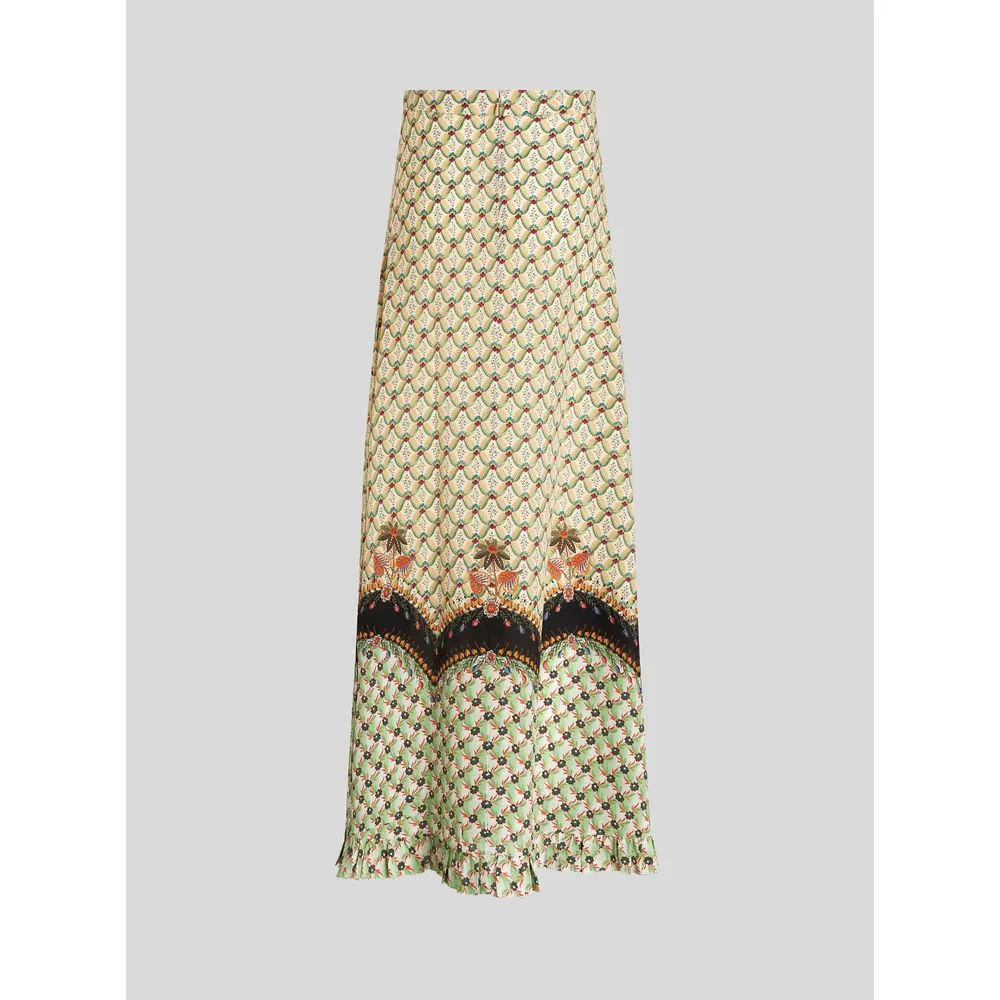 LONG CRÊPE DE CHINE SKIRT