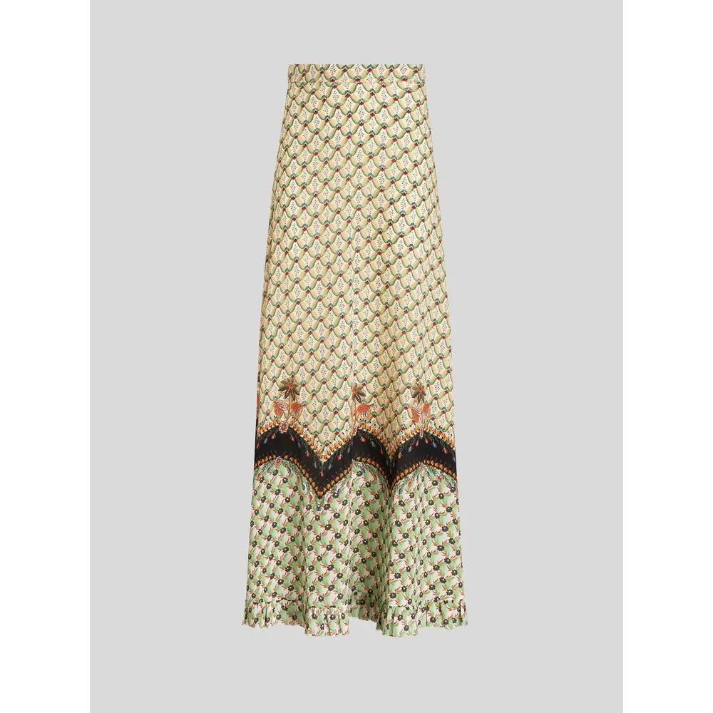 LONG CRÊPE DE CHINE SKIRT