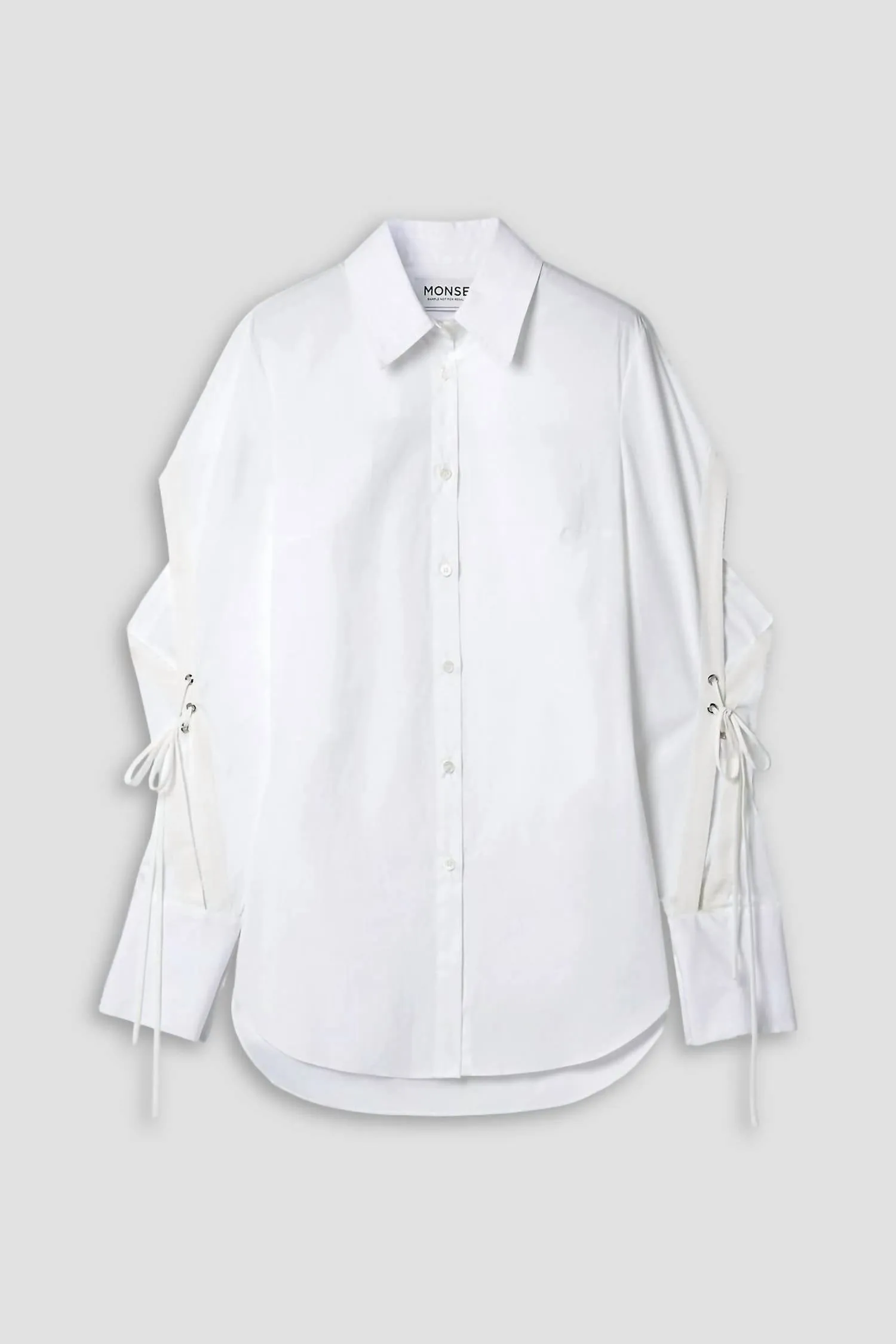 Long Sleeve Blouse With Open Arms And Back With Ties In White