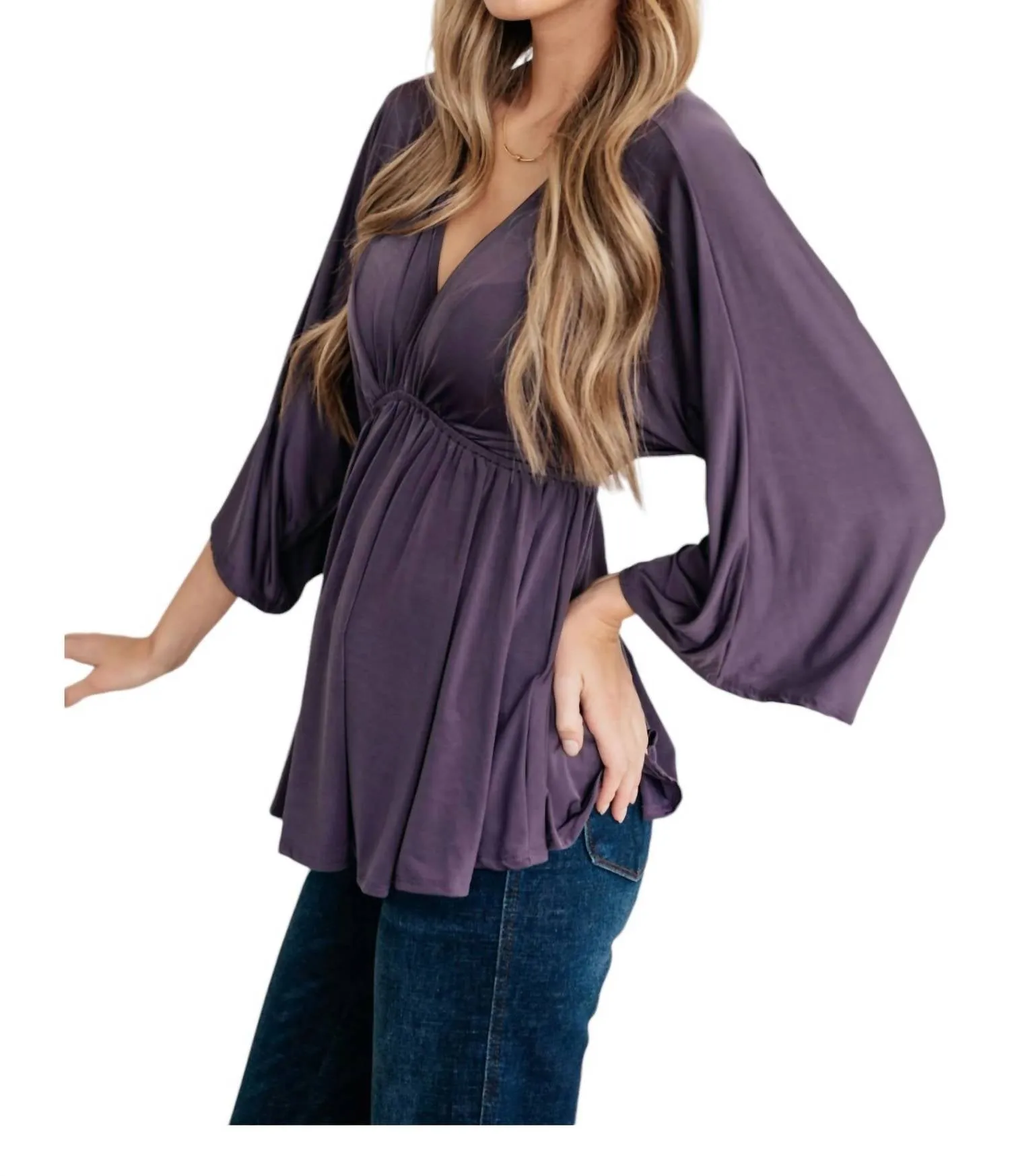 Love On The Line Blouse In Violet