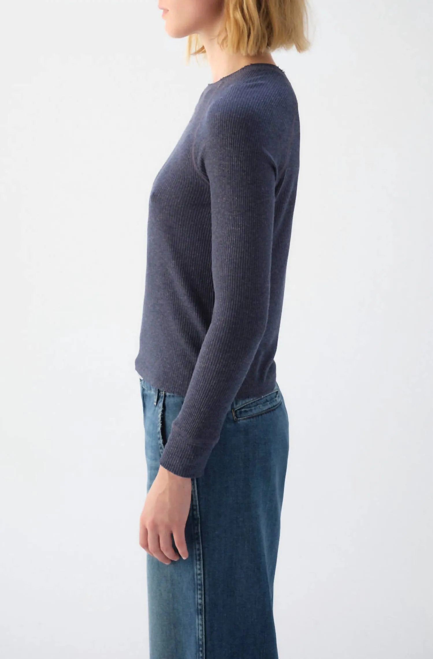Lovely Rib Tee In Neptune